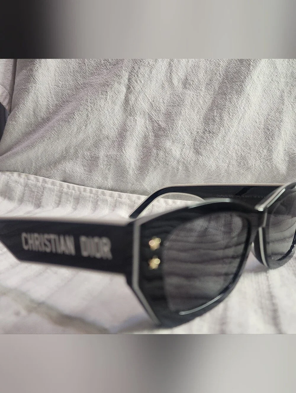 Christian Dior Black Cat-Eye Sunglasses with Star Accents